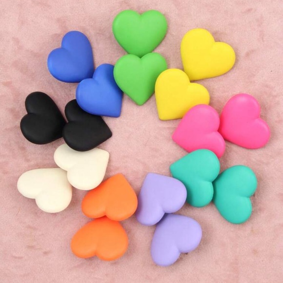 Jewelry - Heart Earrings - Turquoise